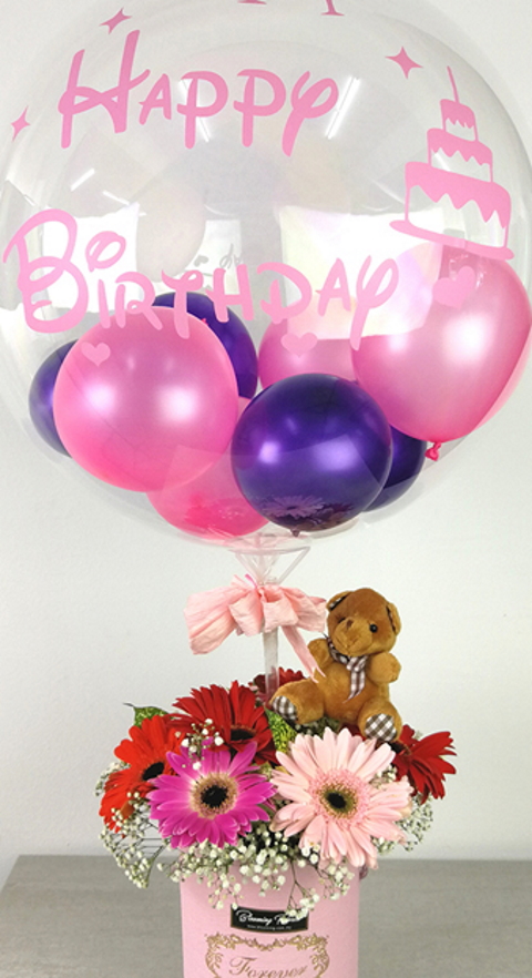 BAL42Z flower box with champagne wine