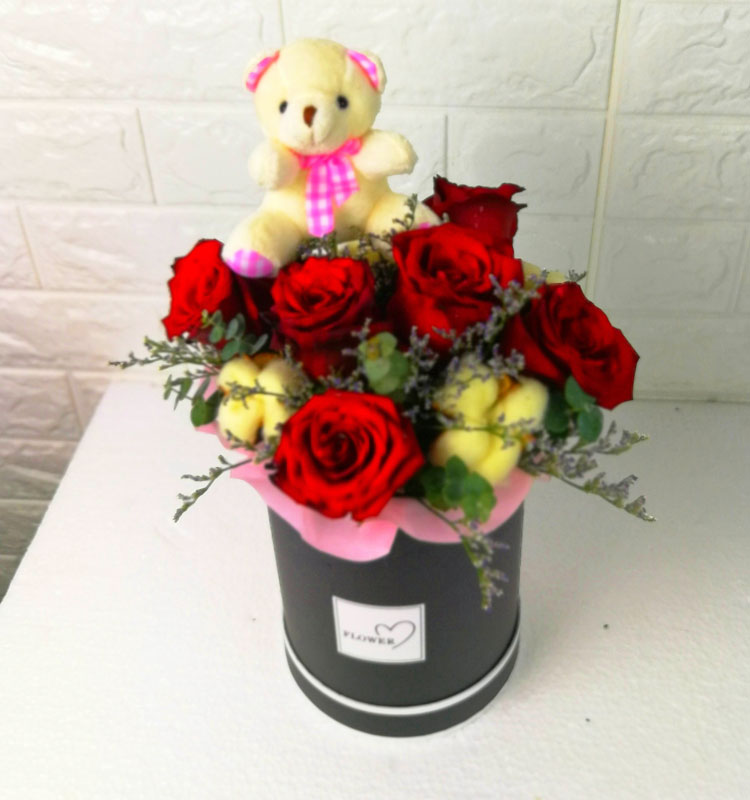 rose n cotton flower