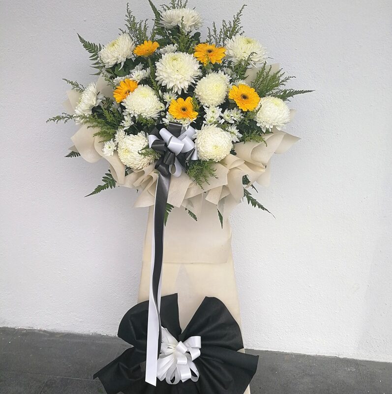 condolence funeral sympathy wreath stand