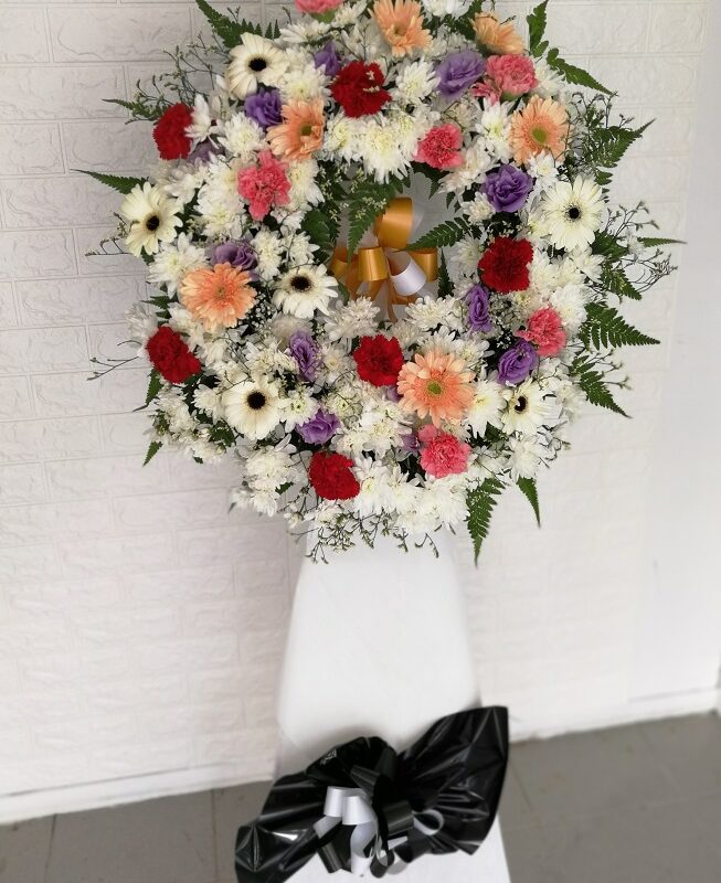 condolence funeral sympathy wreath stand