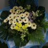 standing funeral wreath arrangement