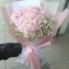 pink baby breath hand bouquet