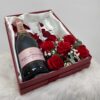flower box with champagne wine