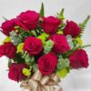 red roses in an elegant box