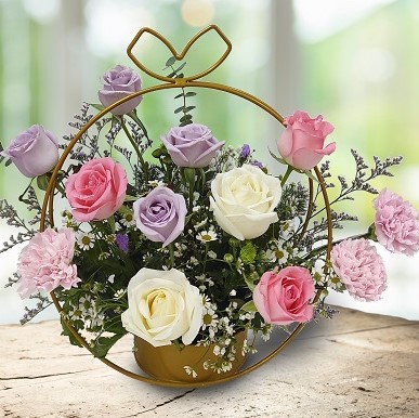 white baby breath in a basket