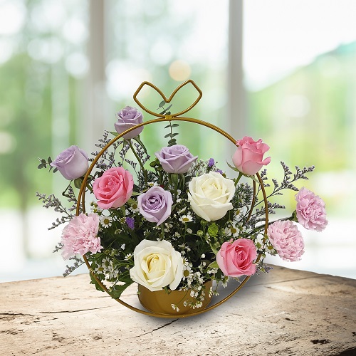 white baby breath in a basket