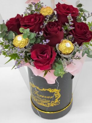 flower with basket arrangement