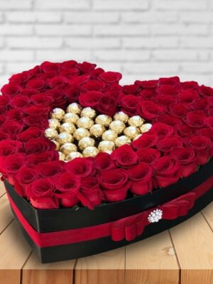 mix 100 roses and chocolate box