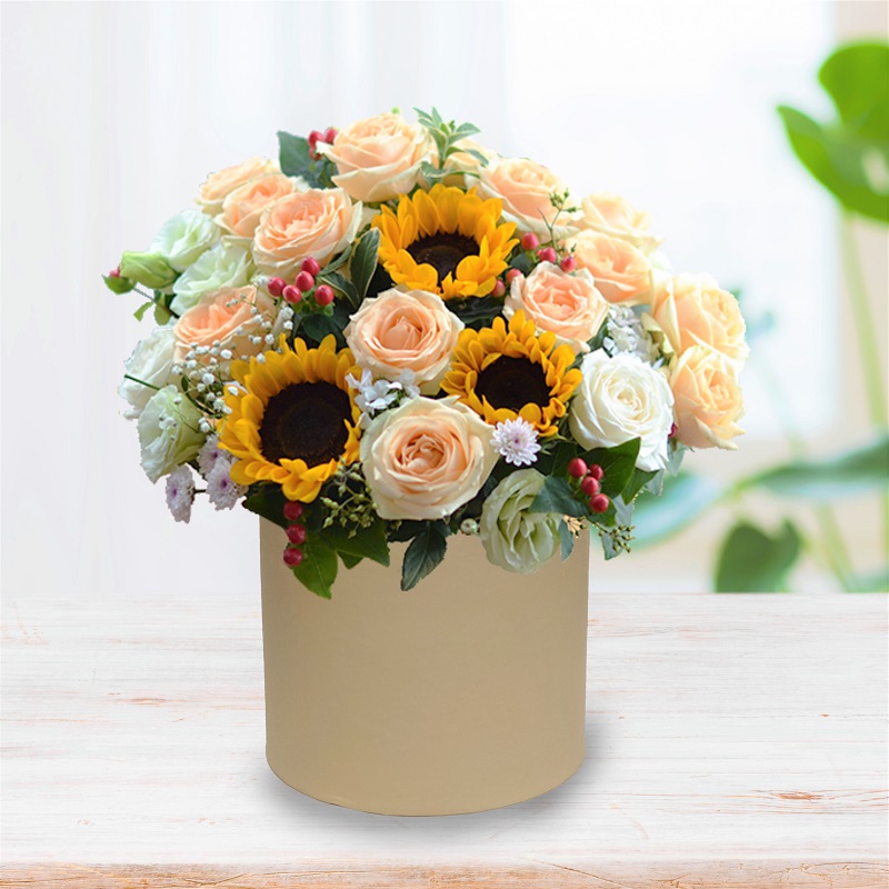 BA034A_CHAMPAGNEROSE_SUNFLOWER_BOX